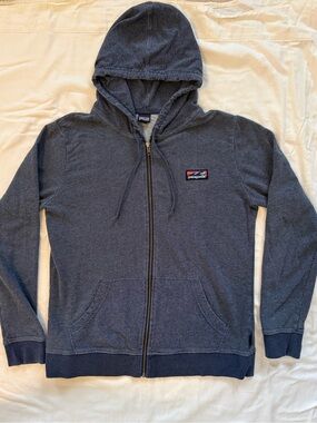 Patagonia Women’s XL Zip-Up Hoodie Blue Organic Cotton Worn Wear